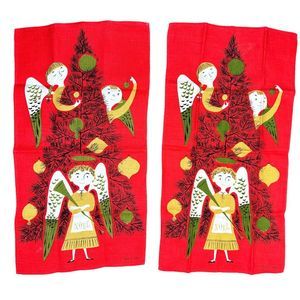 Fallani & Cohn Linen Tammis Keefe Holiday Decorative Dish / Tea Towel